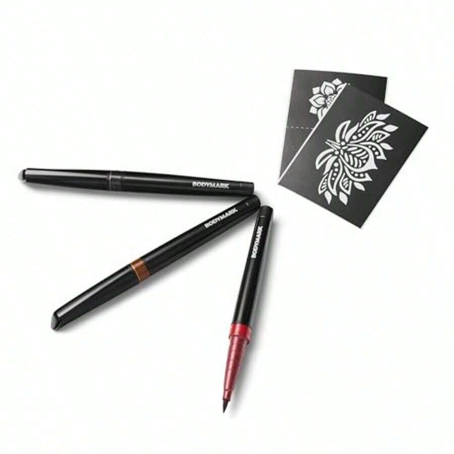 Marcador de tatuaje temporal BIC BodyMark, estilo Henna, colores surtidos, paquete de 3 unidades, Vine