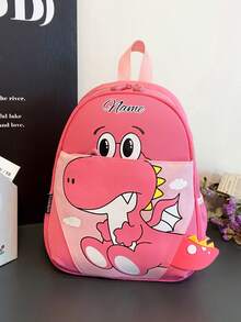 Mochila mini personalizable, imprime tu nombre personalizado o saludos festivos. Personaliza tu propia mochila. De moda, linda, adorable, multifuncional, diseño de múltiples bolsillos, estampado 3D de unicornio o dinosaurio, ligera y fácil de llevar. - Texto de trazo tres - Ver 3