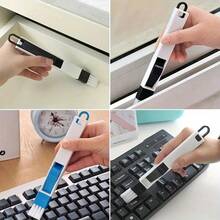 Multi Functional 2-In-1 Kitchen And Bathroom Cleaning Brush With Broom - Portable Crevice Corner Dust Collector, Suitable For Doors, Windows, Keyboards - White - View 3