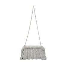 Shiny Rhinestone Metallic Mesh Cloud Shaped Clutch Bag, Pleated Chain Shoulder/Hand Bag For Party/Evening, Suitable For Women - Silver - View 2