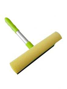 أداة تنظيف النوافذ 2 في 1 ، منظف نوافذ وسطح المنضدة مع مقبض ألمنيوم، شمواة وإسفنجة تنظيف يدوية سهلة الاستخدام، مناسبة للنوافذ والزجاج والسيارات والحمامات والمطابخ، مستلزمات تنظيف