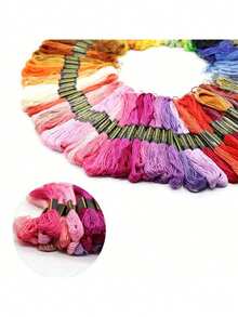 50/100 chiếc Hoa thêu 6 sợi 8m, Chỉ Polyester 100 màu, Chỉ thêu chữ thập màu ngẫu nhiên, Chỉ khâu thủ công cầu vồng, Chỉ nha khoa thêu chất lượng cao - Chỉ nhiều màu hỗn hợp để thêu chữ thập, may vá và thủ công - Phụ kiện nghệ thuật kim, Túi dây xoắn, Thích hợp cho thêu DIY, may vá và thủ công - Nhiều màu - Xem 9