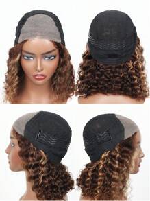 Glueless Ready To Wear Wig Human Hair Pre Plucked Precut P4/27 Highlight Ombre Honey Blonde Curly Bob 180 Density 6x4 Lace Closure Glueless Wigs With Natural Hairline For Women