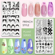 GEOXSNail Art Stamping Plates Set 10PCS French Line Stamp Templates Nail Stamping Kit With Silicone Nail Stamper For DIY Print Manicure Salon Design Gift In Homez010 - 10pcs - View 2