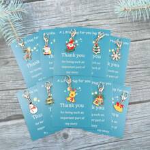 10pcs/Set Thank You Gift Set Including Cards, Christmas Themed Keychains, Charm Items Suitable For Family And Friends - Teacher's Day, Christmas, Thanksgiving, And Lucky Gifts