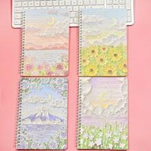 4 Books, 1 Set Of A5 Coil Books, Back-To-School Season Cover Hard Face Student Supplies Books, School Reward Books, Notebook Books, Cartoon Coil Books, Notepad Books, Cute Student Stationery, Paper Student Prizes School Supplies, Back To School