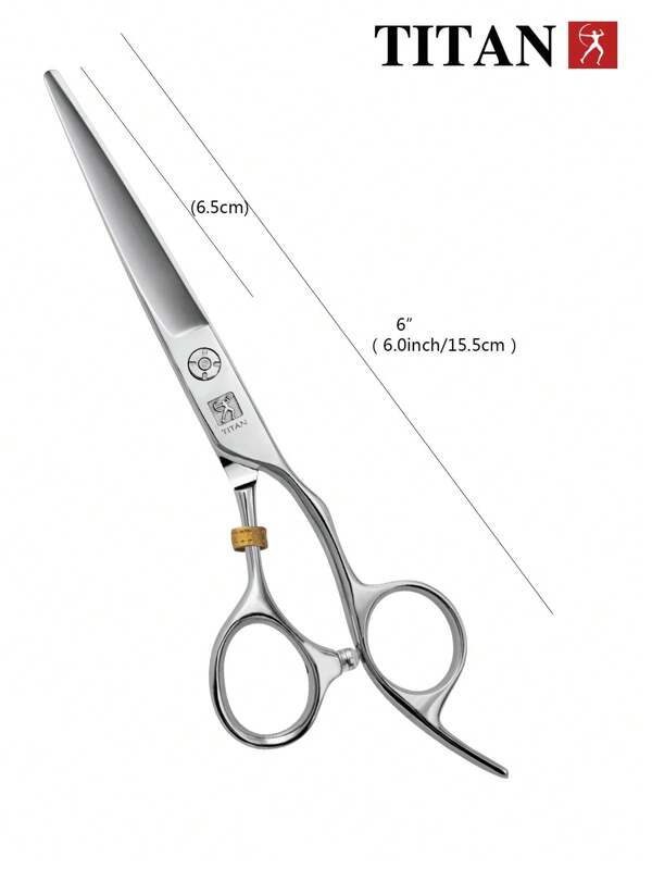 TITAN HIRLD Conjunto de Tesouras de Corte de Cabelo Profissionais TITAN - 1 Par de Tesouras de Barbeiro, 1 Par de Tesouras de Desfiar, Incluindo 2 Anéis para os Dedos, 1 Placa de Ajuste e 1 Pano de Limpeza