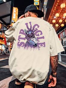 Camiseta Oversized Streetwear Estátula Liberdade NY Grafitti REF 7212 FLUXOGEEK - Caqui - Visão 5