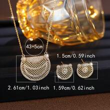 2pcs Classic Elegant Lady Necklace & Earring Jewelry Set, Suitable For Party Gift, Jewelry Box - earrings necklace set - View 3