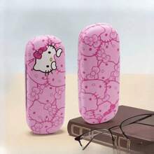 Sanrio 1pc Hello Kitty Pink Glasses Case, Cute Cartoon Print Design, Durable PU Leather, Scratch Resistant Glasses Storage Box, Portable Cute Glasses Storage Box, Suitable For Schools And Offices, Perfect For Returning To School Gifts, Compact Organizing Box, Suitable For Office Workers