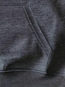 Plus Size Women European & American Style Long Sleeve Solid Color Sweatshirt Sweater, Autumn/Winter - Grey - View 3