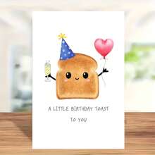 1 pezzo Biglietto d'auguri a forma di pane | Biglietti d'auguri divertenti per compleanni | Biglietti d'auguri | Cartoline "UN PICCOLO BRINDISI A TE" - Il miglior biglietto di compleanno per tuo figlio/figlia/amici, forniture scolastiche, ritorno a scuola