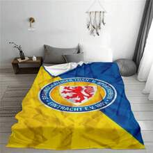Eintracht Brunswick Flannel Blanket - Official Team And Founded In 1895 Design, Vibrant Blue & Yellow Sports Themed Blanket, Soft And Warm For Fans Year-Round, Essential For Home Decor And Match Days