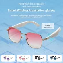 LIGE's New Casual Smart Bluetooth Glasses 55mAh MAh Capacity Battery Bluetooth Call/Music Playback/Voice Assistant/Remote Control Photography/AI Translation, Wind And Sandproof Fashion Multifunctional Smart Glasses For Women Every Day, Travel, Wear