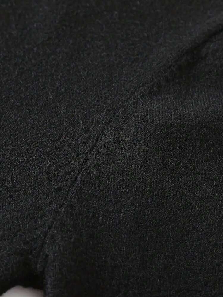 女士时尚休闲高领长袖毛衣修身秋冬新款，从休闲日到时尚之夜：探索我们的女士修身长袖毛衣，轻松适应场合，完美打造 - 黑色 - 查看 4