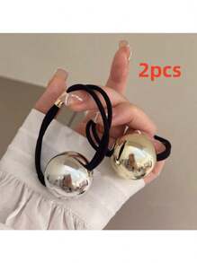 1 pieza Lazo de pelo con cuentas simple y elegante para mujeres, lazo de pelo elástico con un tacto de alta gama, sostenedor de coleta durable, lazos de pelo de calle, sostenedores de coleta, ligas de pelo, bandas de goma para el cabello, scrunchies, cuerda para el cabello