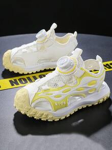 1 Pair Kids' Fashion Sport Sandals, Comfortable Close-Toed Design - Yellow - View 5