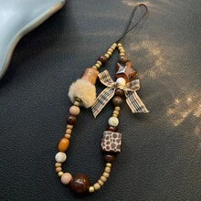 复古豹纹手机挂饰、挂绳、相机带、串珠挂绳，适用于包包、手机、相机 - 彩色 - 查看 16