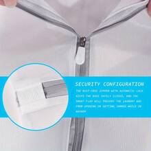 Conjunto de 3 sacos para roupa suja, sacos de lavagem de malha de poliéster grossos com zíper de alta qualidade, saco protetor para máquina de lavar e secar para roupas delicadas, roupas com zíper, casacos, sutiãs, roupas íntimas, meias, meias-calças etc., ideal para armazenamento e organização de lavanderia/viagens - Branco - Ver 8