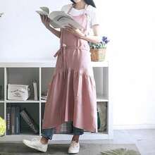 Brief Nordic Style Mermaid Fairy Linen Cooking Kitchen Apron For Woman Dress Flower Shop Smock Hairdresser Bib - Multicolor - View 8