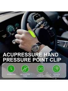 Migraine And Tension Relief Acupressure Point - Thumb Point Massage And Pressure Relief (Slightly Overflowing Glue Due To Production, But Does Not Affect Normal Use) - Green - View 2