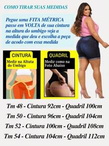 Kit 2 Bermudas jeans plus size feminina Cintura alta Com Lycla (Elastano)