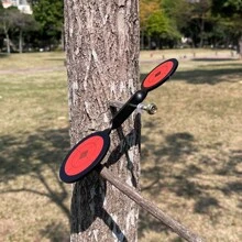 Thickened, Durable And Strong 3mm Stainless Steel Double Round Wooden Pole Tree Target For Slingshot Practice
