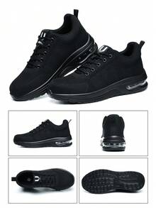 UMBURLLY 1 双素色基础款织物系带安全鞋，防刺穿、防砸、轻便、透气，适合办公室、居家、户外、四季穿着