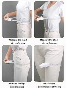 1 件可伸缩身体测量卷尺 - 适用于腰部、胸部和大腿的软塑料健身测量带，带皮带夹，易于读取，适合家庭和健身房使用，腰围卷尺|可伸缩卷尺|耐用塑料结构 - 彩色 - 查看 4