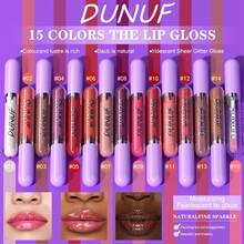 DUNUF 1 Pcs Long-Lasting Lip Gloss Set Waterproof Lipstick Non-Fading Non-Stick Cup Beginner Friendly Perfect Christmas Gift Beautifully Wrapped - 彩色 - 查看 4