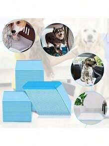 50pcs Absorbent Dog Training Pads, Heavy Duty Fabric Puppy Urine Pads, 17.72x23.62inch/23.62x23.62inch/23.62x35.43inch, Leakproof, Washable, Suitable For Large Dogs, Blue
