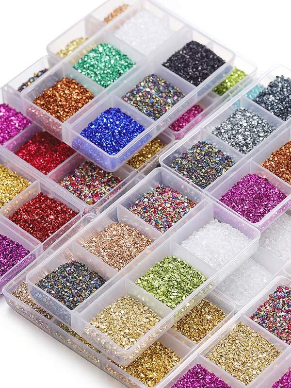 1 Box Rainbow Glass Asymmetrical Crushed Stone Filler For Epoxy Resin, Decoration, DIY Miniature Landscape Crafting Accessories
