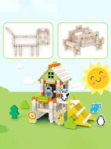 ¡Nuevo! Bloques de construcción de madera de mortaja y espiga - Set de Architect, rompecabezas 3D Castillo DIY juguetes creativosMM para niños de 3+ años de edad, regalo de cumpleaños/Día del Niño