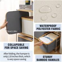 1pc Uncovered Fabric Foldable Handled Storage Basket, Tabletop Desktop Organizer Bin For Bedroom Laundry Closet, Large Capacity Toy Clothing Container With Portable Design - Grey - View 4