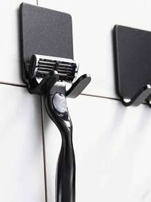 Self-Adhesive Razor Stand With Towel Hook, Suitable For Bathroom Organization, No Drilling Required