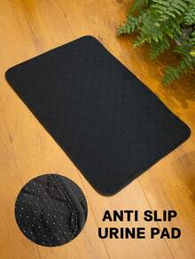 1pc/2pcs Reusable Washable Black Dog Pee Pad, Leak-Proof Pet Training Mat, Suitable For All Seasons - Black - View 3