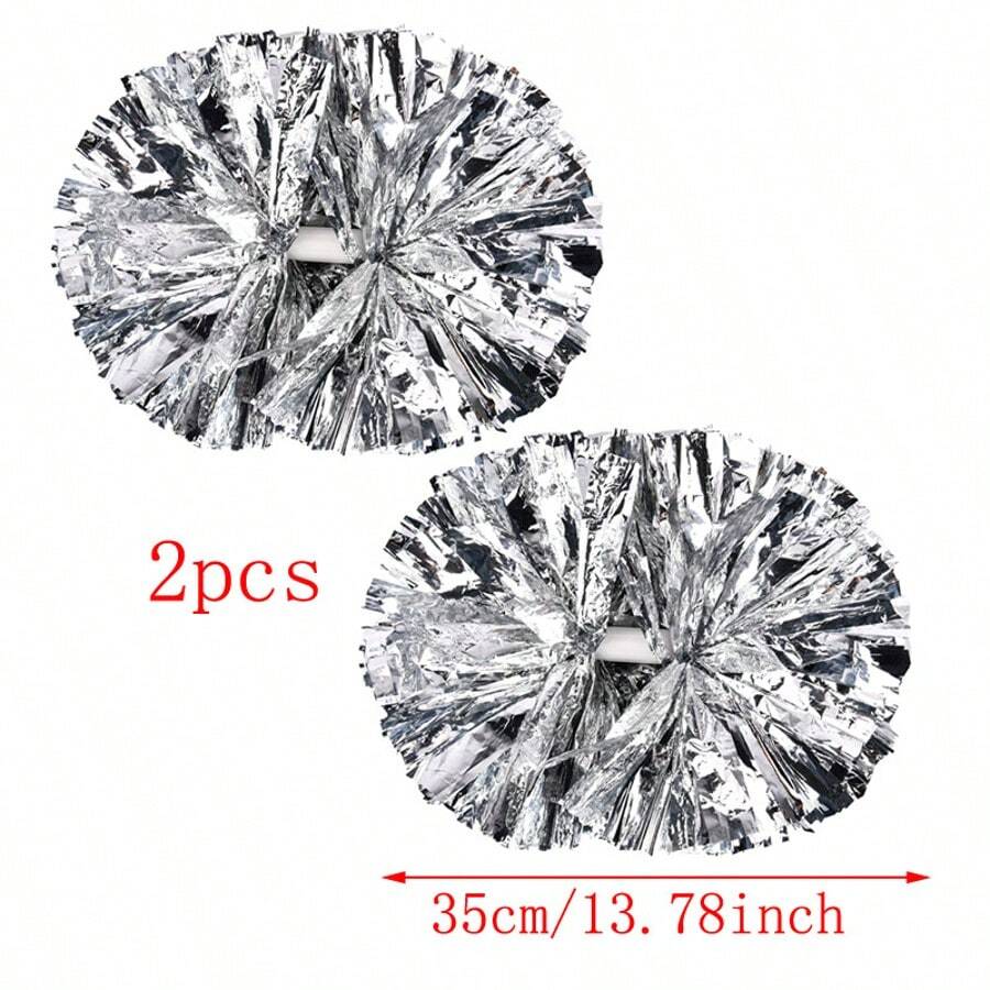 Une paire (2 pièces) de fleurs en peluche de cheerleading à manivelle, avec poignées de bâton de doigt, convient pour l'esprit d'équipe, les sports, la danse, l'acclamation, les fêtes et les fournitures de festival