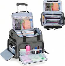 Rolling Teacher Bag, Rolling Cart For Teachers With Wheels, Large Teacher Tote Bag For Women, Gray (Patented Design) - Gray_ - View 1