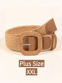 Plus Size/Oversized Boho Style Woven Elastic Waist Belt, Suitable For Beach Dress, Party Attire, Versatile Accessory For Spring/Summer Summer, School