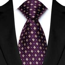 Corbata de lujo de 8CM para hombre, corbatas a cuadros florales a rayas de Color púrpura para hombre, corbata tejida de Jacquard para novio, corbata para de boda y negocios TFYP - 08 - Ver 16