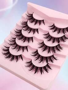 10 pares de pestañas postizas naturales y esponjosas tipo hada de estilo manga húmedo para cosplay, extensiones de pestañas, maquillaje, tiras de pestañas - Pestañas de manga puntiagudas - Ver 6