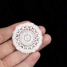 3pcs Miniature Lace Table Placemats, 1/12 Scale Fabric Ornament, Suitable For Dollhouse Decoration, DIY Photography Props& Furniture Accessories-Ideal For Christmas, New Year,Ramadan,Graduation Decorations