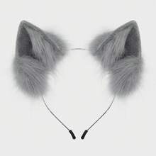 Handmade Faux Fur Animal Ears Headband Furry Cat Fox Ear Hairhoop Headwear Costume Accessory For Cosplay Masquerade