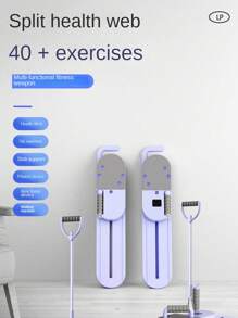 Máquina de esquí multifuncional de tipo dividido, herramienta para adelgazar las piernas, tabla de Pilates, máquina de esquí, tabla de gimnasio, dispositivo de fortalecimiento de brazos, entrenamiento de marcha, soporte para plancha, tensión; entrenamiento de fuerza, entrenamiento de cadera y piernas, extensión, equipo de ejercicio multifuncional portátil para uso doméstico, equipo de reparación posparto para mujeres