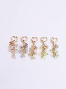 1 Stück neuer eleganter, simpler Lilien-Blumen Schlüsselanhänger mit Perlen, stilvoller Lilien-Blumen Anhänger, geeignet als Geschenk für Familie und Freunde, Schlüsselring, Taschenbaumler, Autoaccessoires, Rucksack für die Schule