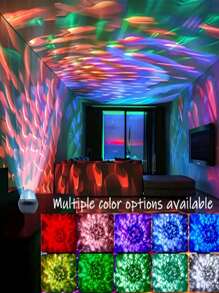 YETHKE 魔法银河星光 LED 投影仪 - USB 供电壁灯，带多色遥控器，令人惊叹的极光和星夜投影，适用于卧室、客厅或环境装饰，节省空间的设计，非常适合圣诞节、情人节、露营和婚礼、银河房间装饰