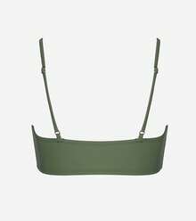 Women's Bikini Top Bathing Suit V Neck Adjustable Spaghetti Straps Twist Front - Green - View 6