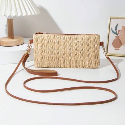 Lightweight, Casual, Simple Women's Clutch Bag, Suitable For College, Outdoor, Travel, Outing, Portable Shoulder Bag, Suitable For Girls, White-Collar Workers, Suitable For Work, Back To School, Vacation, Summer Fashion Vacation Bag Beach Bag