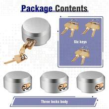 3 Pack Of Heavy Duty Hidden Shackle Padlocks With Keyed Alike, Puck Locks, Puck Lock, Outdoor Padlock For Trailer Door Lock, Moving Trucks &  (2-7/8 Inch) - default - View 2