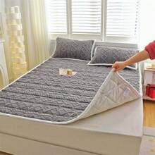 1 pieza Colchoneta de colchón gruesa y cálida de Tafuron, protector de colchón antideslizante adecuado para el hogar, dormitorio, hotel, dormitorio, otoño/invierno/primavera - Colchón acolchado de tafetán - Ver 3